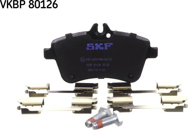 SKF VKBP 80126 - Bromsbeläggssats, skivbroms xdelar.se