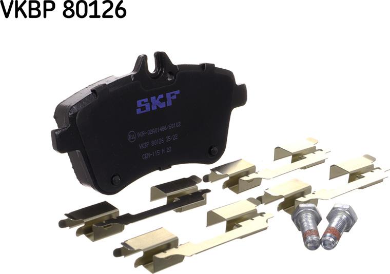 SKF VKBP 80126 - Bromsbeläggssats, skivbroms xdelar.se