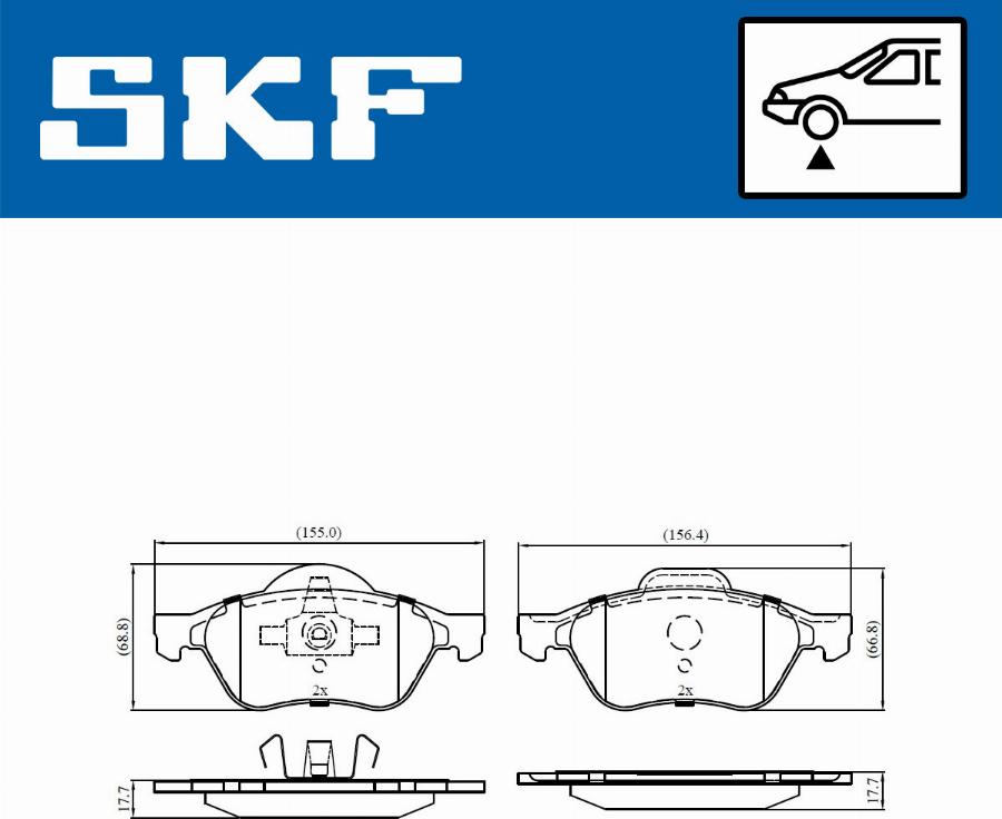 SKF VKBP 80127 - Bromsbeläggssats, skivbroms xdelar.se