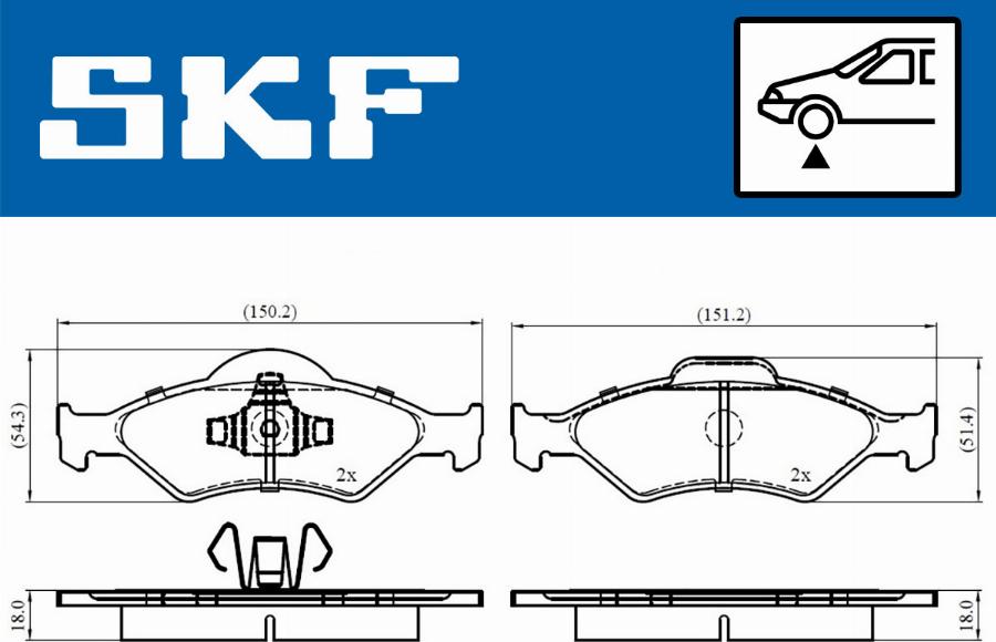 SKF VKBP 80348 - Bromsbeläggssats, skivbroms xdelar.se