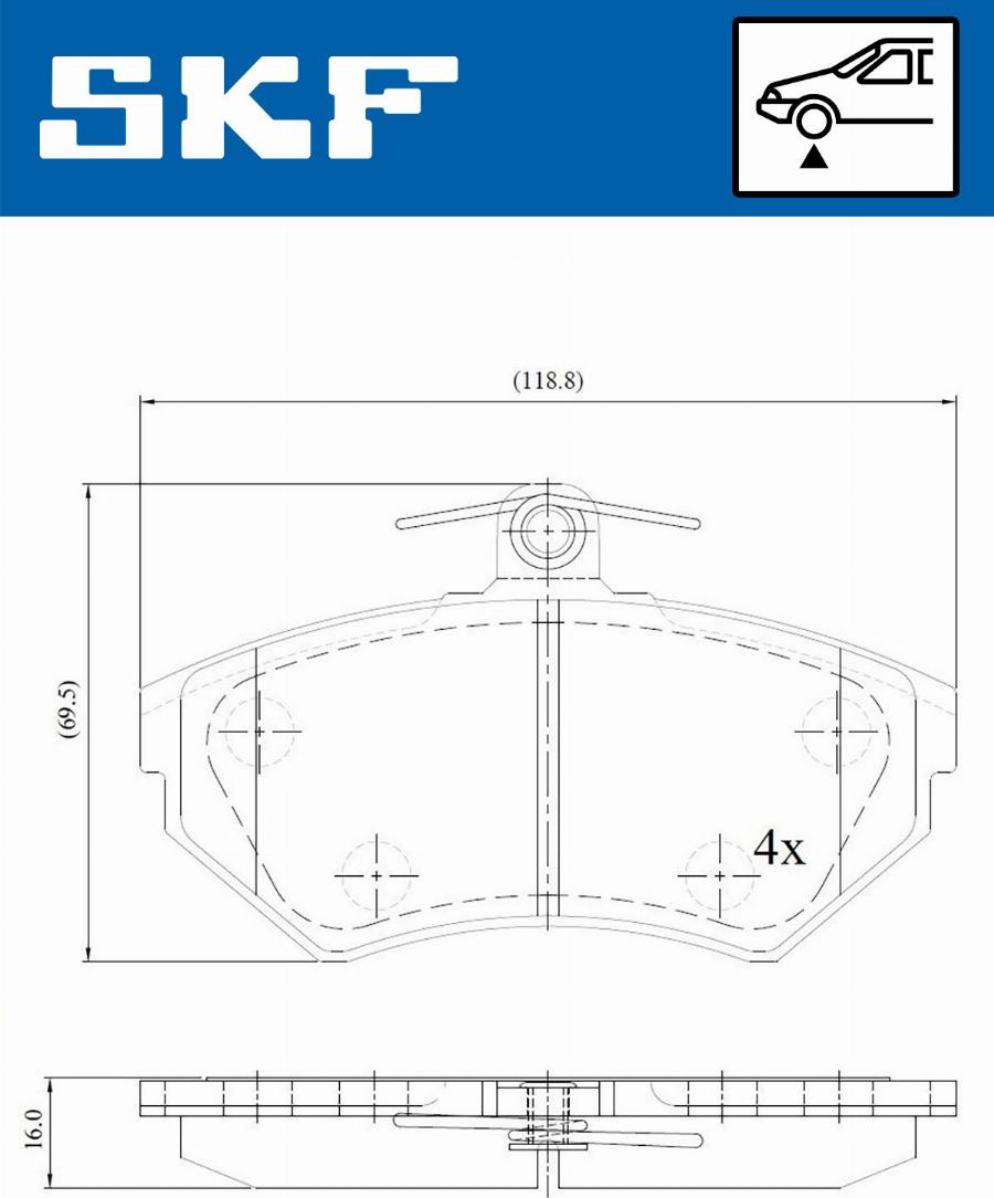 SKF VKBP 80350 - Bromsbeläggssats, skivbroms xdelar.se