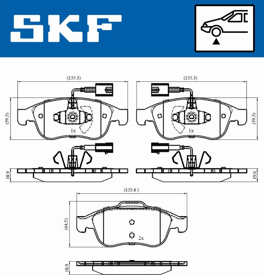 SKF VKBP 80353 E - Bromsbeläggssats, skivbroms xdelar.se