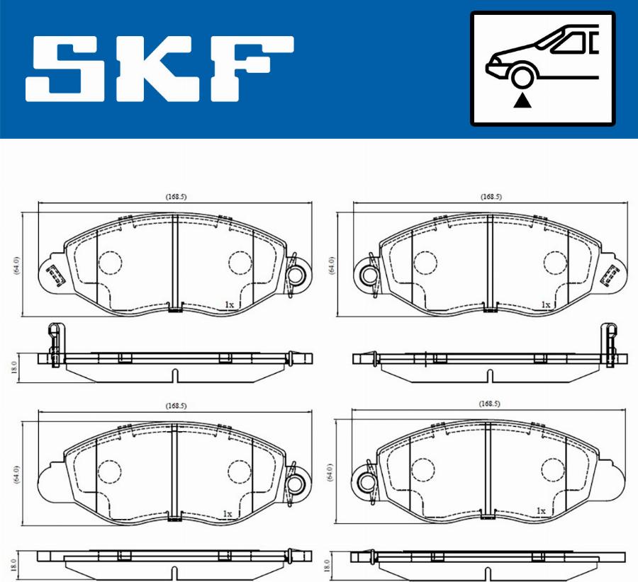 SKF VKBP 80300 A - Bromsbeläggssats, skivbroms xdelar.se