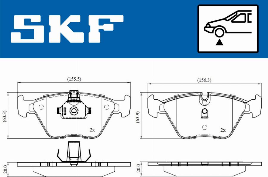 SKF VKBP 80311 - Bromsbeläggssats, skivbroms xdelar.se