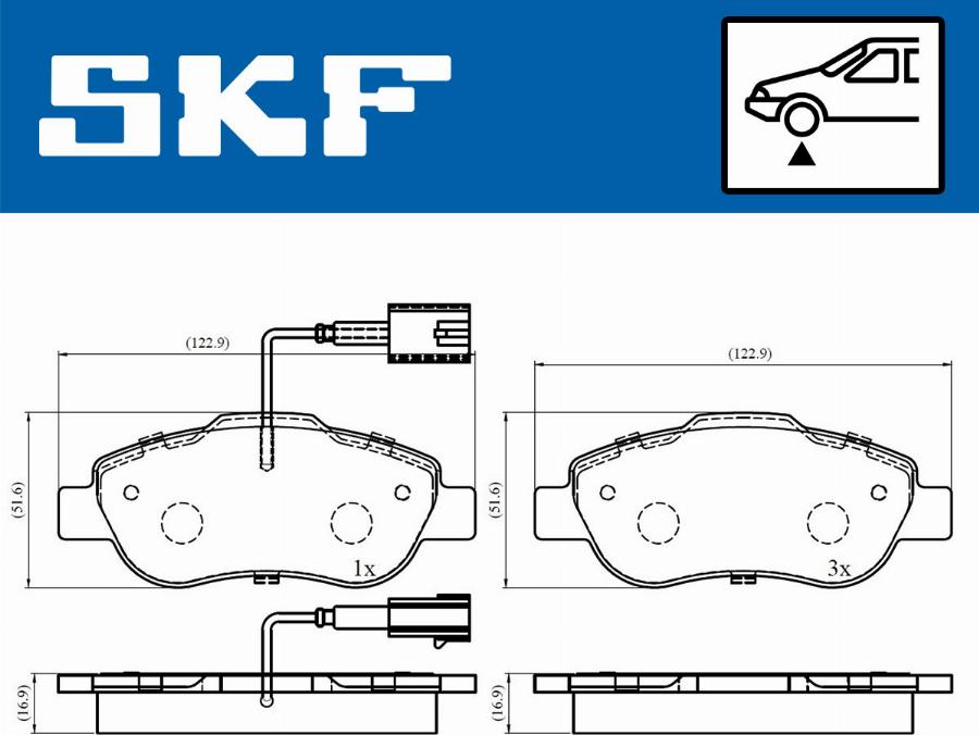 SKF VKBP 80313 E - Bromsbeläggssats, skivbroms xdelar.se