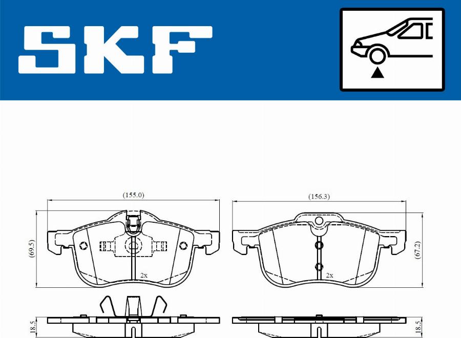 SKF VKBP 80385 - Bromsbeläggssats, skivbroms xdelar.se