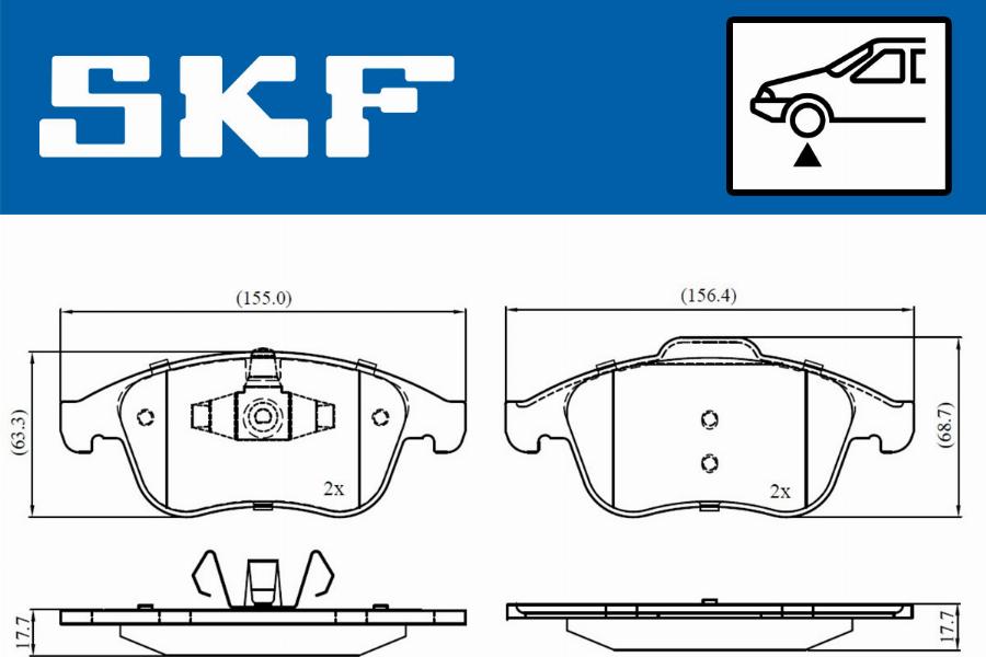 SKF VKBP 80336 - Bromsbeläggssats, skivbroms xdelar.se