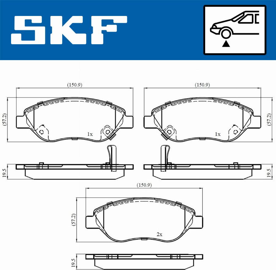 SKF VKBP 80322 A - Bromsbeläggssats, skivbroms xdelar.se