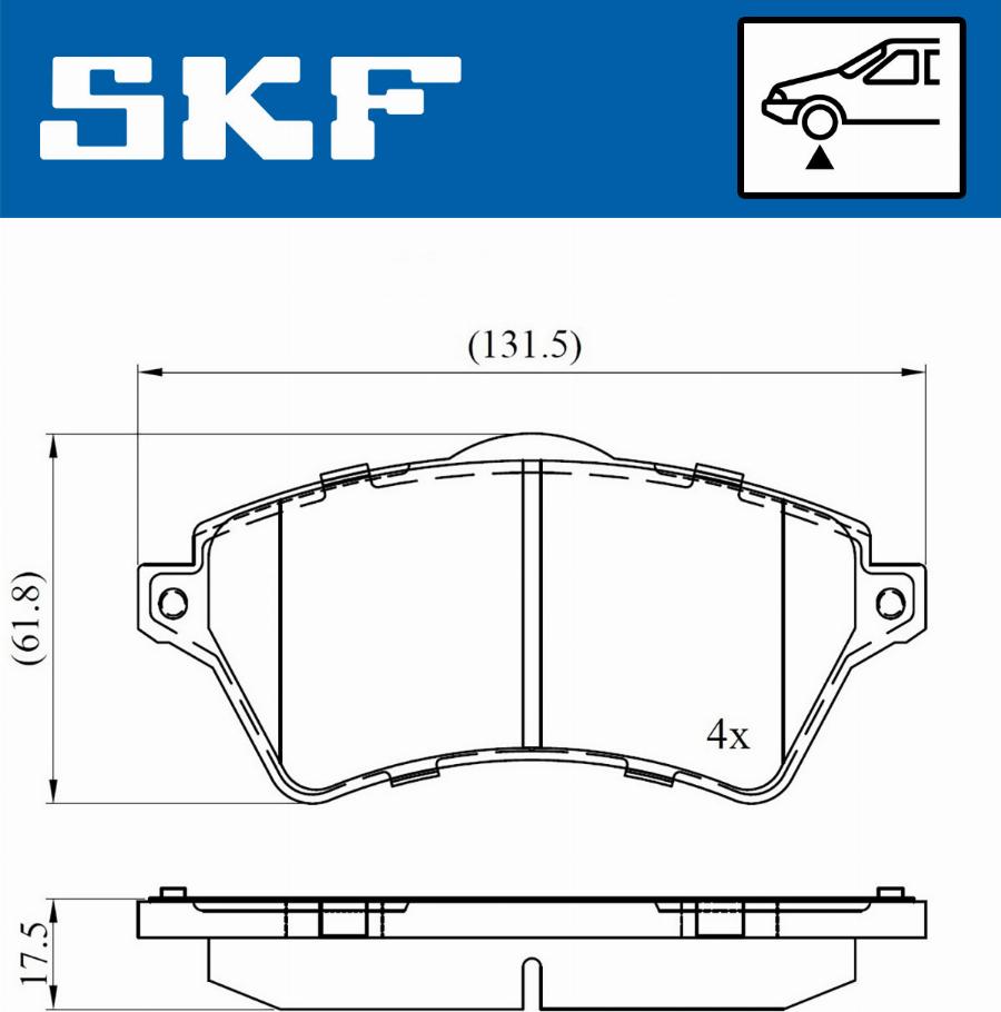 SKF VKBP 80375 - Bromsbeläggssats, skivbroms xdelar.se