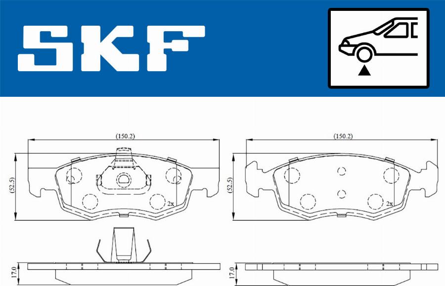 SKF VKBP 80294 - Bromsbeläggssats, skivbroms xdelar.se