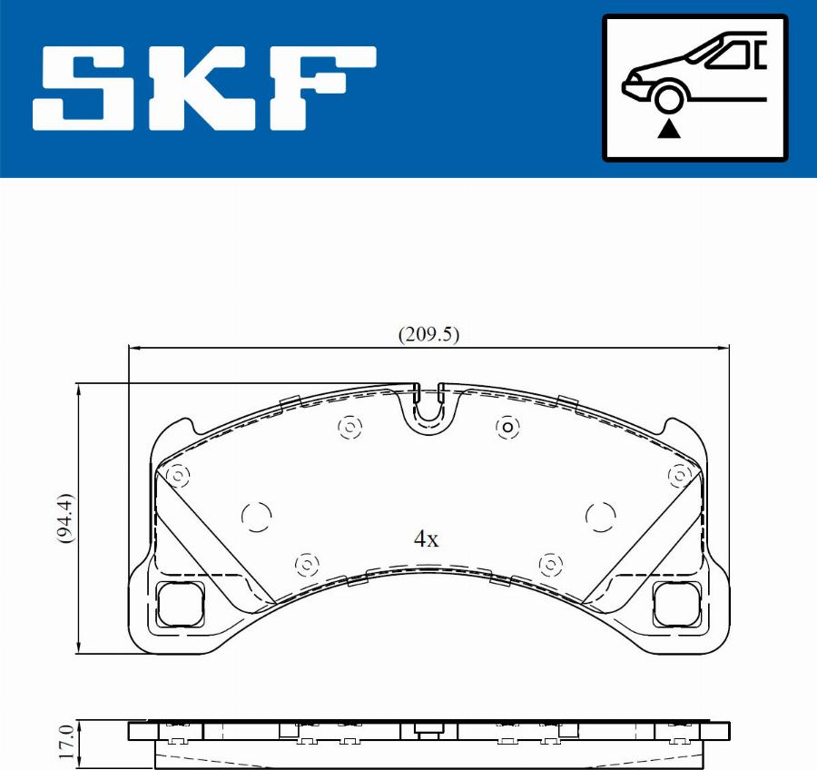 SKF VKBP 80293 - Bromsbeläggssats, skivbroms xdelar.se