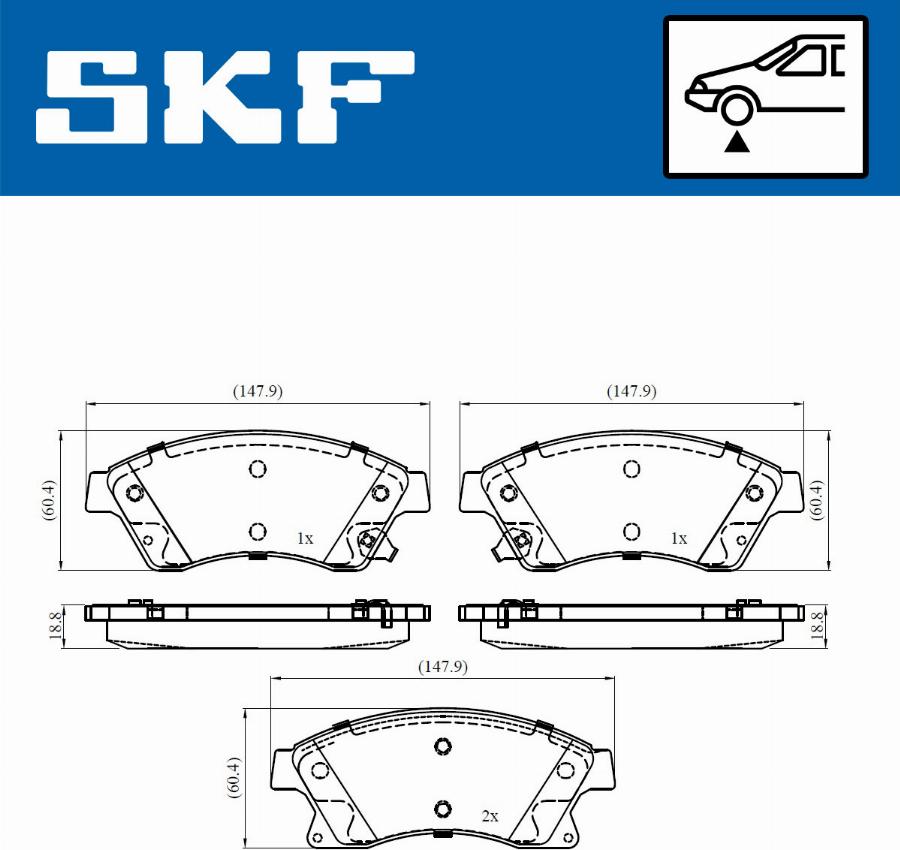 SKF VKBP 80245 A - Bromsbeläggssats, skivbroms xdelar.se