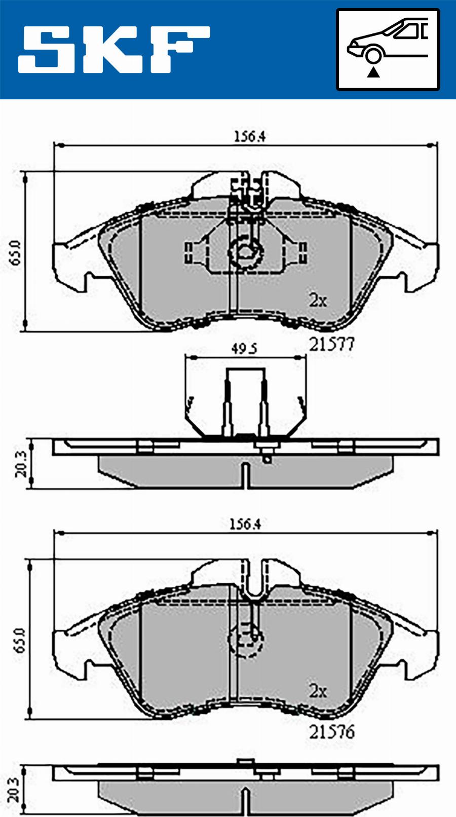 SKF VKBP 80254 - Bromsbeläggssats, skivbroms xdelar.se