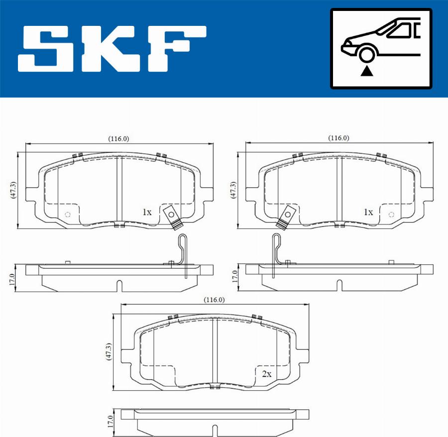 SKF VKBP 80256 A - Bromsbeläggssats, skivbroms xdelar.se