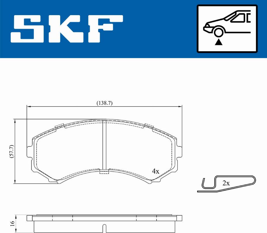 SKF VKBP 80252 A - Bromsbeläggssats, skivbroms xdelar.se