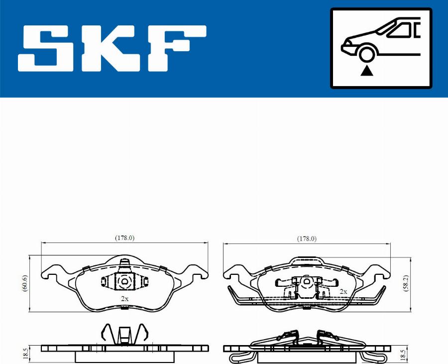 SKF VKBP 80260 - Bromsbeläggssats, skivbroms xdelar.se