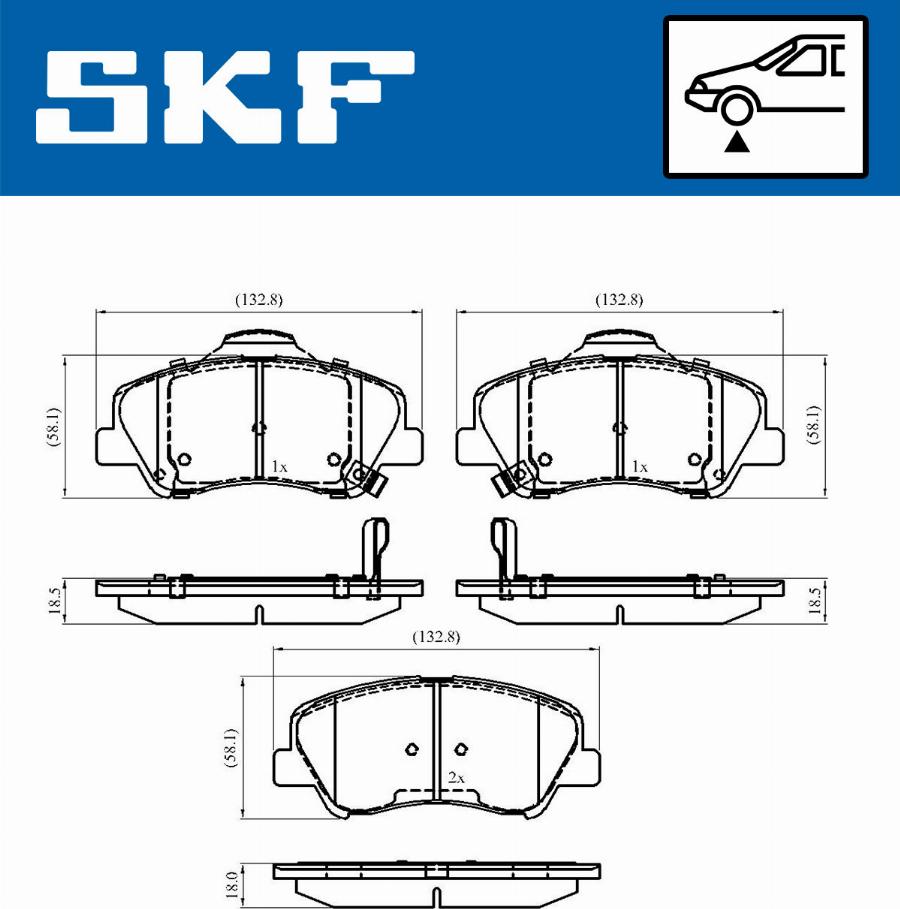 SKF VKBP 80268 A - Bromsbeläggssats, skivbroms xdelar.se