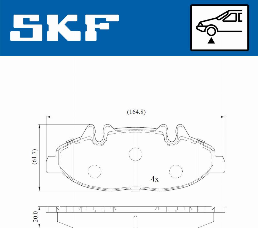 SKF VKBP 80206 E - Bromsbeläggssats, skivbroms xdelar.se