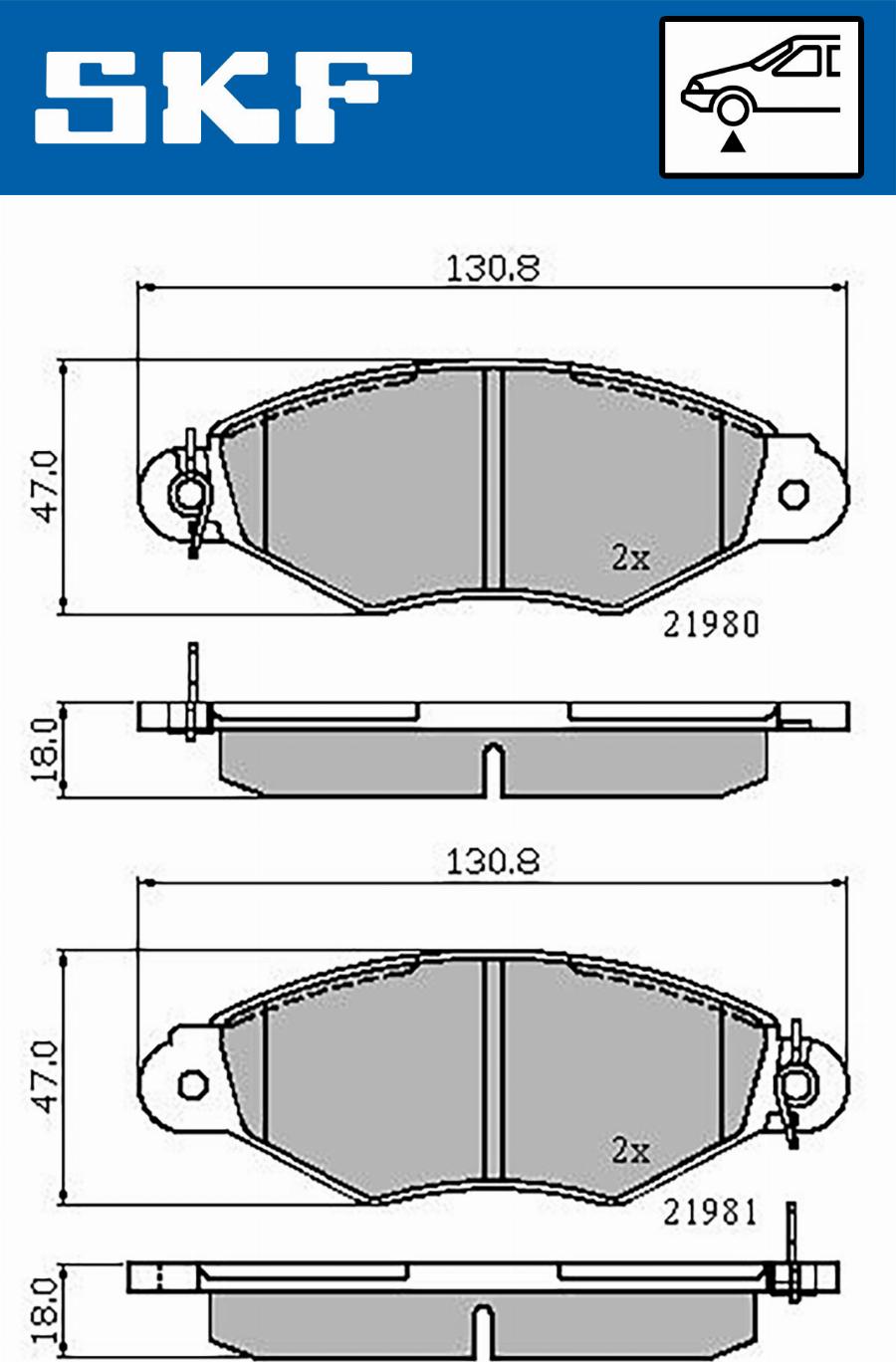 SKF VKBP 80212 - Bromsbeläggssats, skivbroms xdelar.se