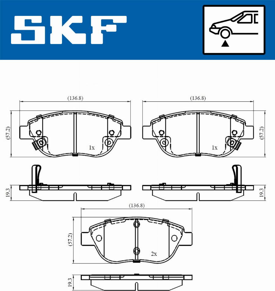 SKF VKBP 80280 A - Bromsbeläggssats, skivbroms xdelar.se