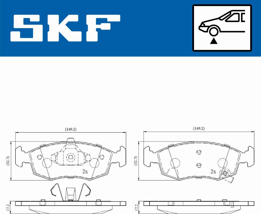 SKF VKBP 80236 A - Bromsbeläggssats, skivbroms xdelar.se