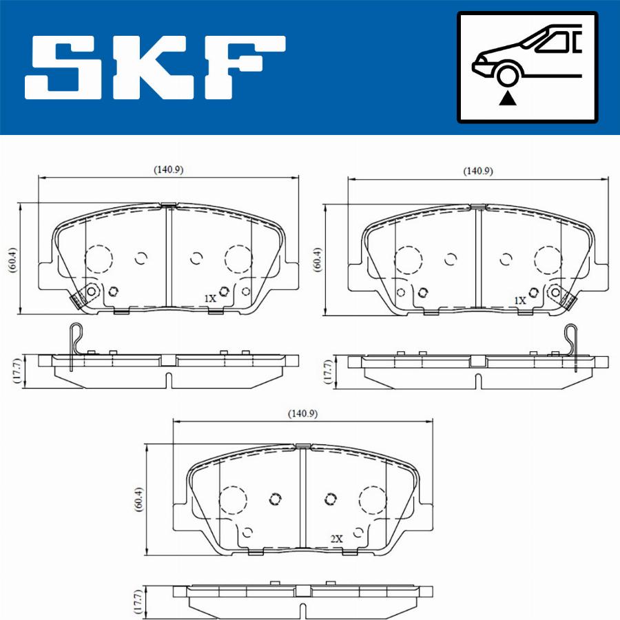 SKF VKBP 80228 A - Bromsbeläggssats, skivbroms xdelar.se