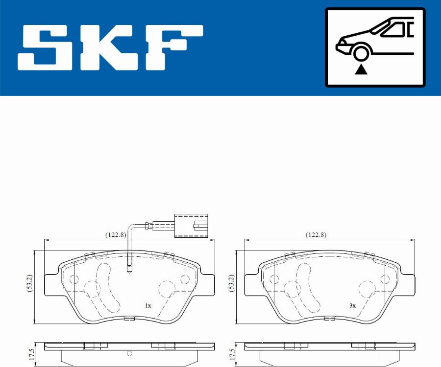 SKF VKBP 80227 E - Bromsbeläggssats, skivbroms xdelar.se