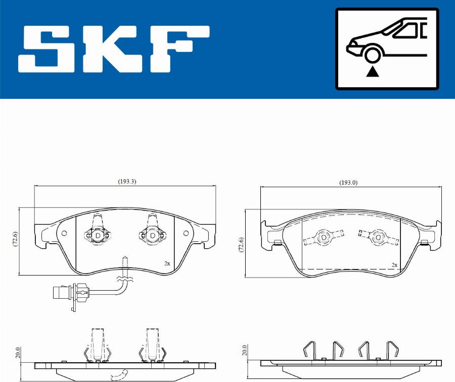 SKF VKBP 81045 E - Bromsbeläggssats, skivbroms xdelar.se