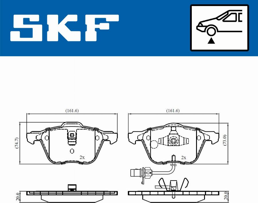 SKF VKBP 81035 E - Bromsbeläggssats, skivbroms xdelar.se