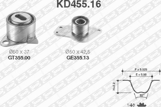 SNR KD455.16 - Tand / styrremssats xdelar.se