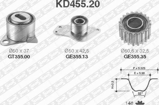 SNR KD455.20 - Tand / styrremssats xdelar.se