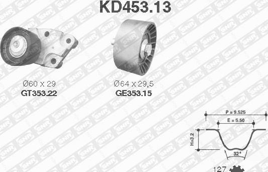 SNR KD453.13 - Tand / styrremssats xdelar.se