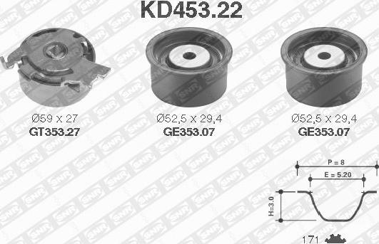 SNR KD453.22 - Tand / styrremssats xdelar.se