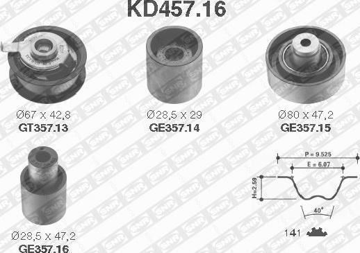 SNR KD457.16 - Tand / styrremssats xdelar.se