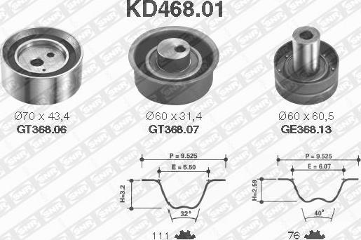 SNR KD468.01 - Tand / styrremssats xdelar.se