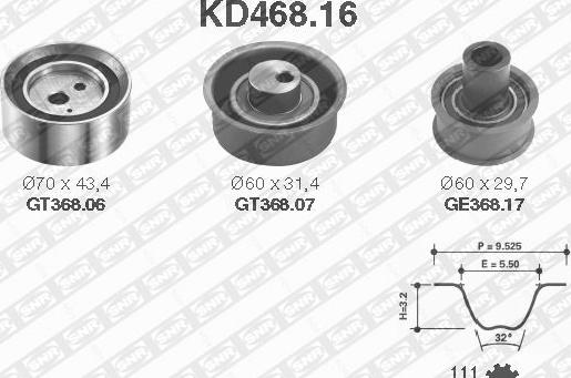 SNR KD468.16 - Tand / styrremssats xdelar.se