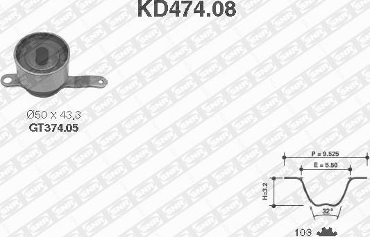 SNR KD474.08 - Tand / styrremssats xdelar.se