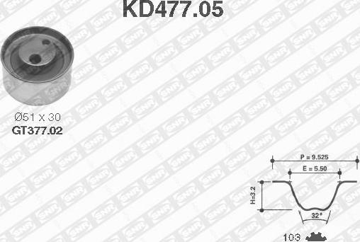 SNR KD477.05 - Tand / styrremssats xdelar.se