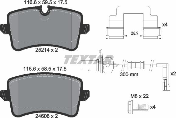 Textar 2521401 - Bromsbeläggssats, skivbroms xdelar.se