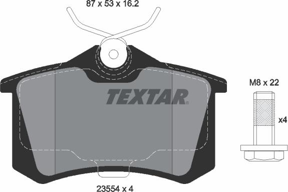 Textar 2355406 - Bromsbeläggssats, skivbroms xdelar.se