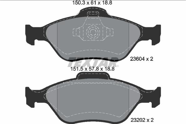 Textar 2360406 - Bromsbeläggssats, skivbroms xdelar.se