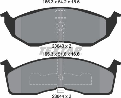 Textar 2304301 - Bromsbeläggssats, skivbroms xdelar.se