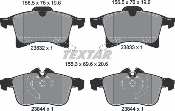 Textar 2383201 - Bromsbeläggssats, skivbroms xdelar.se