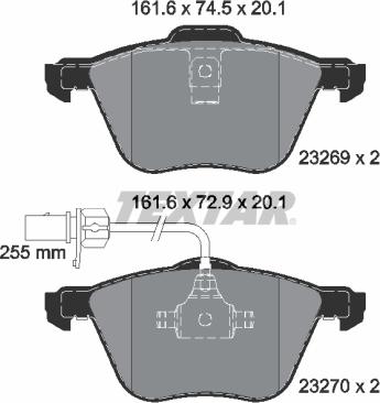 Textar 2326903 - Bromsbeläggssats, skivbroms xdelar.se