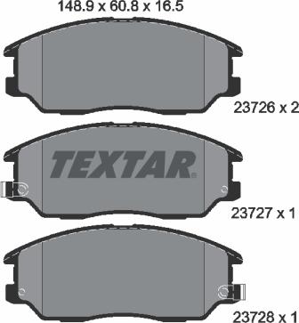 Textar 2372601 - Bromsbeläggssats, skivbroms xdelar.se