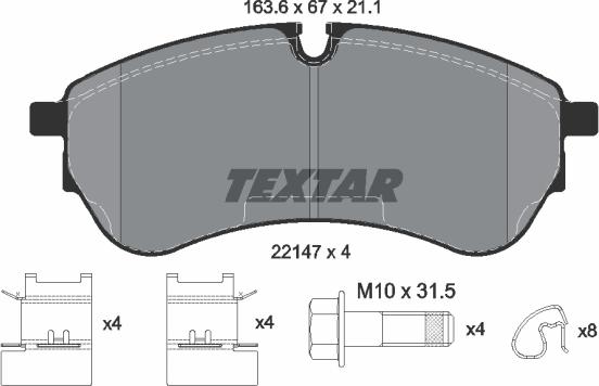 Textar 2214701 - Bromsbeläggssats, skivbroms xdelar.se