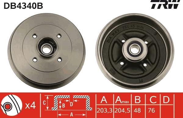 TRW DB4340B - Bromstrumma xdelar.se