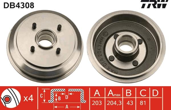 TRW DB4308 - Bromstrumma xdelar.se