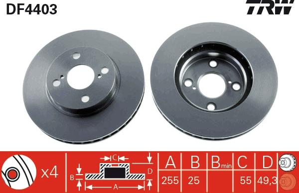 TRW DF4403 - Bromsskiva xdelar.se