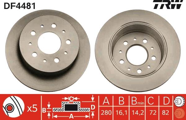 TRW DF4481 - Bromsskiva xdelar.se